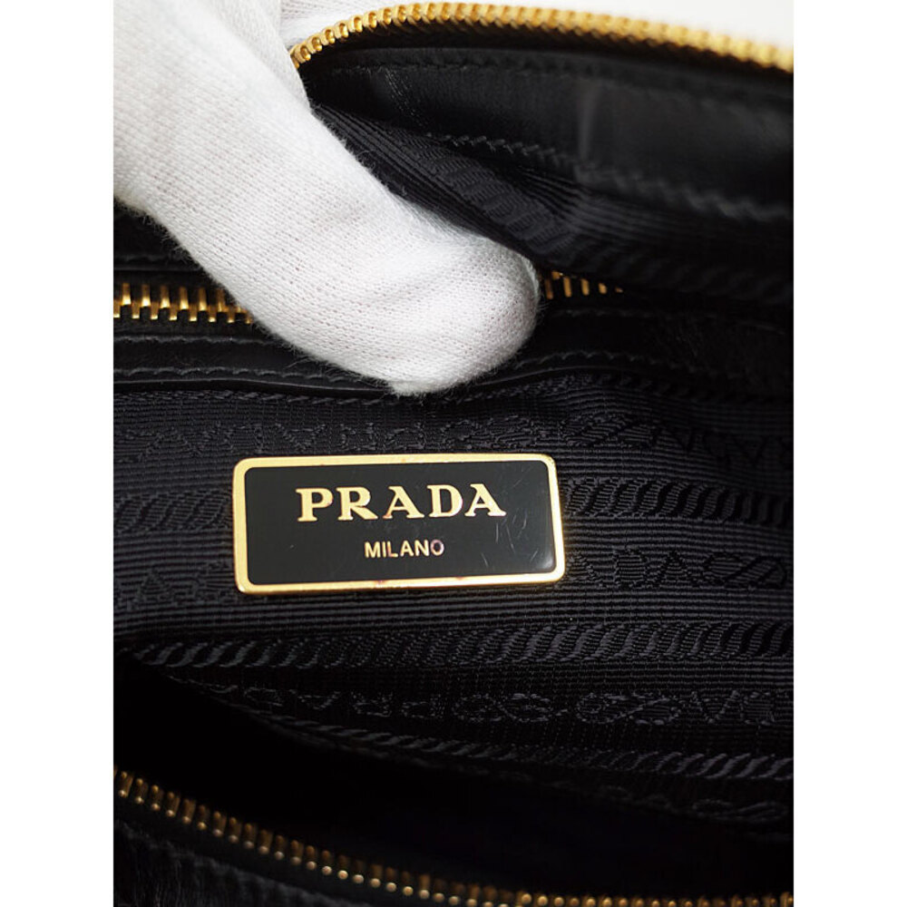 Prada Bag Tote Black Tessuto Leather Saffiano Crossbody - Picture 4 of 9
